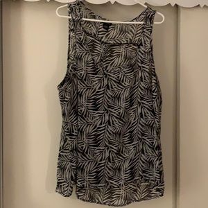 Black/white sheer tank.